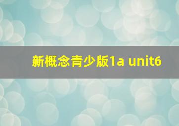 新概念青少版1a unit6